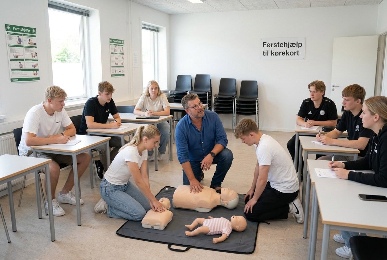 Kørekortundervisning i Odense med praktisk førstehjælpstræning.